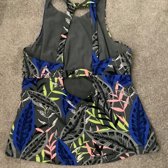Athleta swimsuit tank / athletic top bra. 40 c/d multi color - Picture 2 of 3